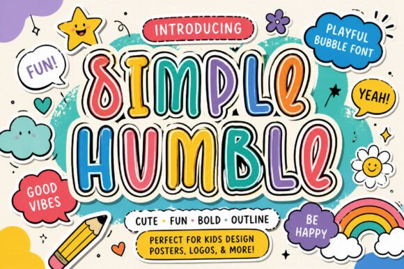 Simple Humble: The Playful Outline Font for Creative Projects